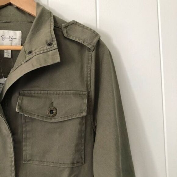 Jessica Simpson Womens Green Utility Jacket Small - Picture 3 of 4